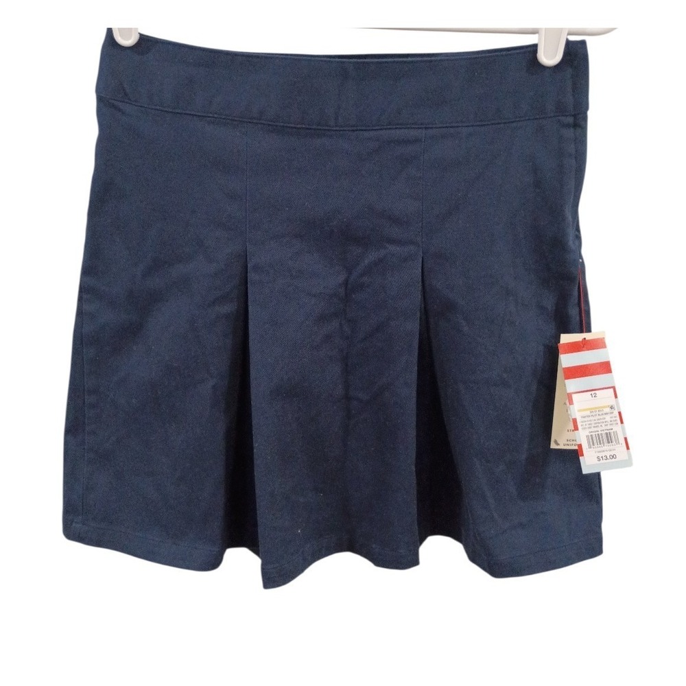 Cat & Jack Girls Pleated Navy Skort Size 12 Cotton Blend School Uniform new